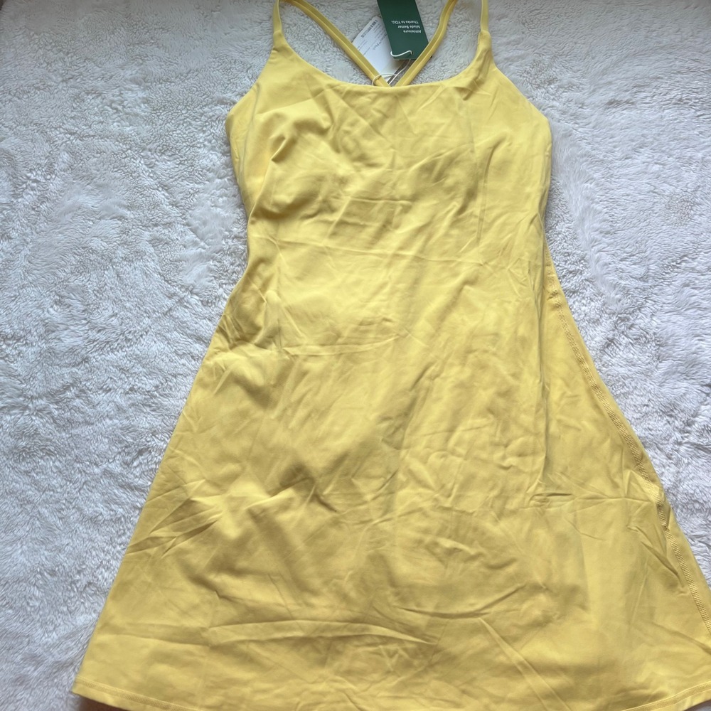 Halara Everyday Activity Dress Yellow Crossback Athletic Tennis Dress Small Long - Picture 5 of 14